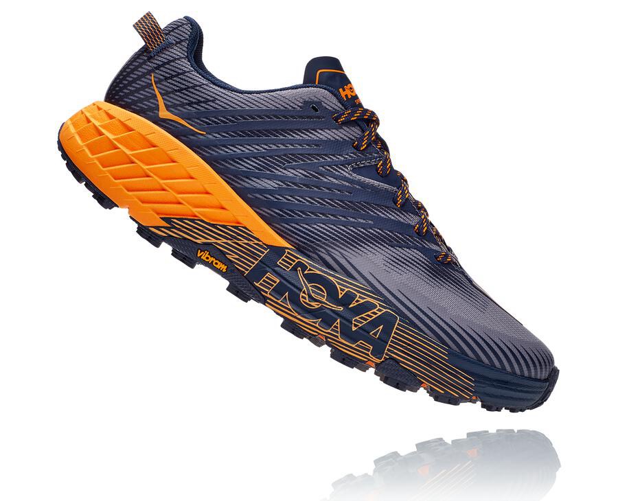 Zapatillas Trail Hoka One One Hombre - Speedgoat 4 - Azules/Naranjas - JGD386912